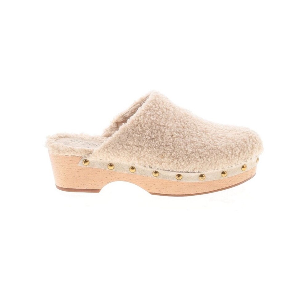 J.Crew Sherpa Studded Clogs | Cream | Size 9